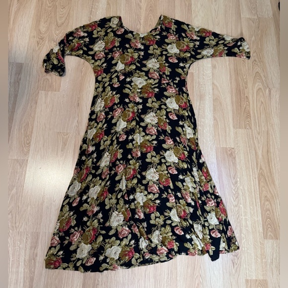 RABBIT RABBIT RABBIT VINTAGE Y2K Floral Grunge Whimsigoth Maxi Dress VGVC - Picture 6 of 6